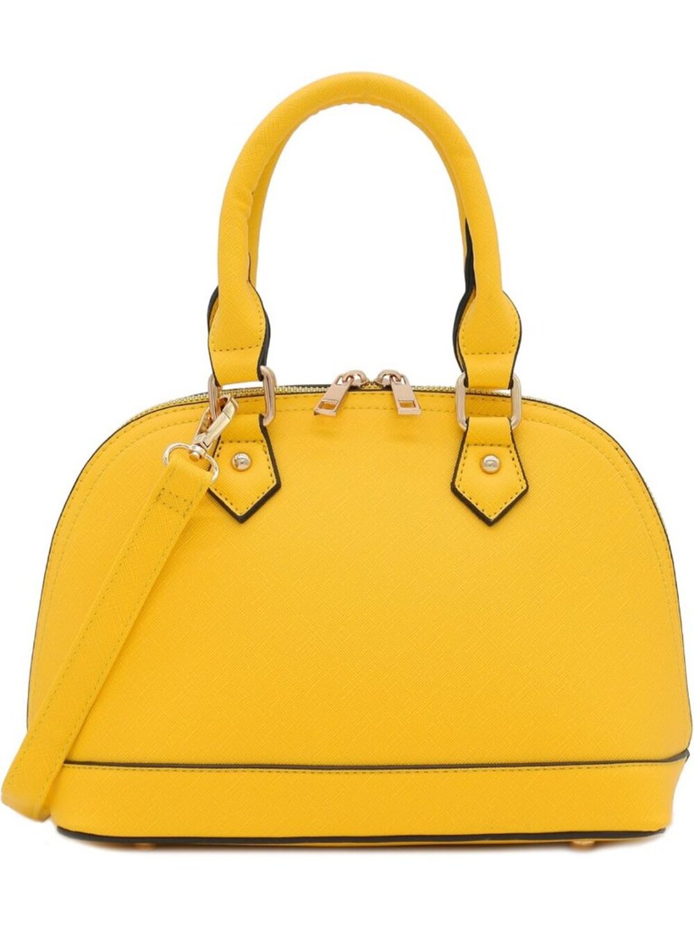 Chic Zip-Around Saffiano Dome Satchel Bag | Stylish & Versatile Handbag